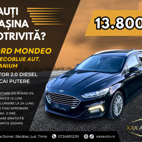 Ford Mondeo Facelift 2020 | Mașini în rate cu avans 0% | Parc Auto Timișoara