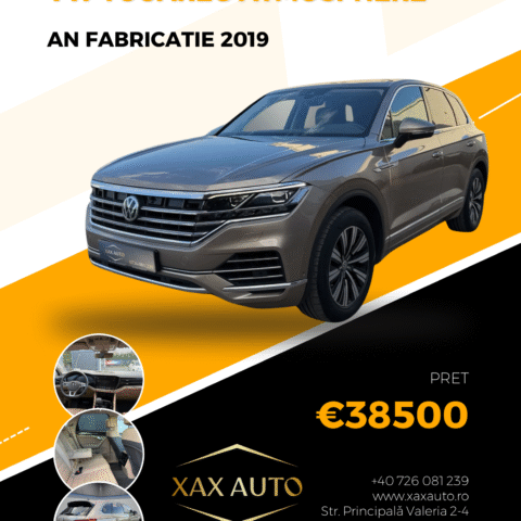 Masini in rate Timisoara | Masini rulate in rate cu avans 0% | Parc Auto Timisoara | XAX Auto VW Touareg Atmosphere 3.0 TDI 286 CP – Automată, 2019